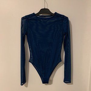 La Senza - NWOT Blue Mesh Long Sleeved Bodysuit
